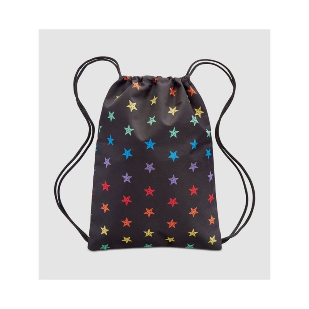 2(X)IST Men's Black Printed Polyester Double Flat Strap Backpack